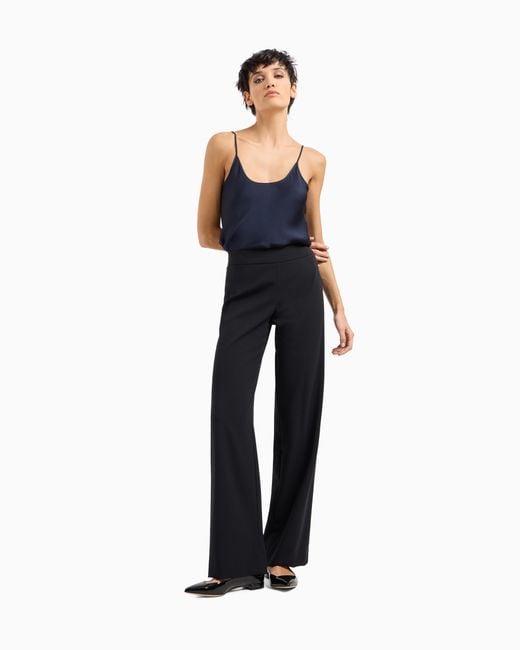 Giorgio Armani Blue Silk Charmeuse Top