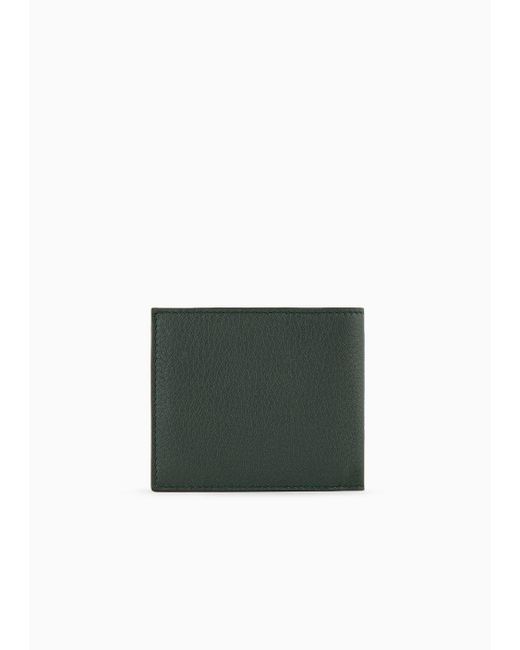Giorgio Armani Green Bifold Leather Wallet for men