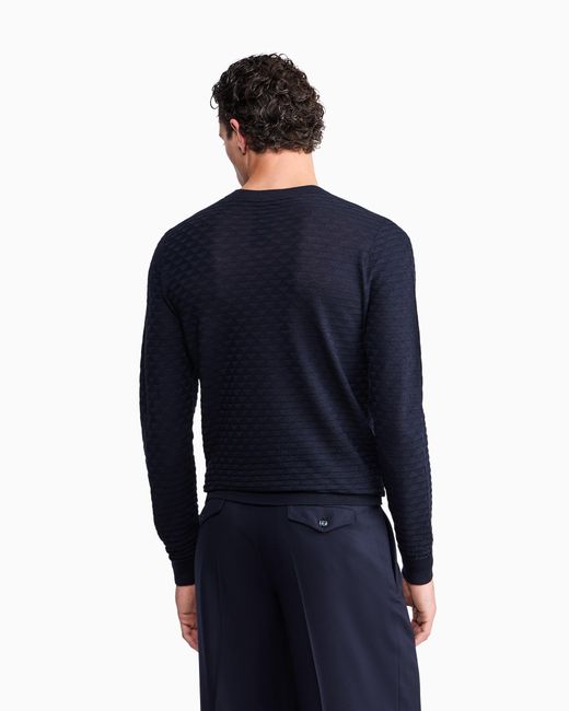 Giorgio Armani Blue Sweater With Regular Fit for men
