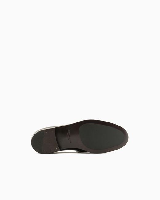 Giorgio Armani White Leather Loafers for men