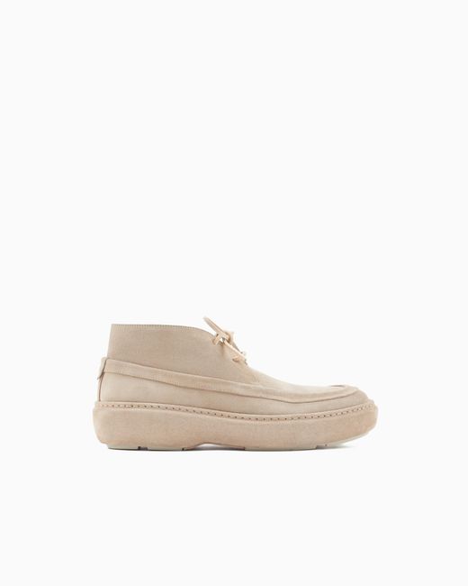 Giorgio Armani White Suede Chukka Boots for men