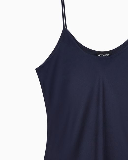Giorgio Armani Blue Silk Charmeuse Top
