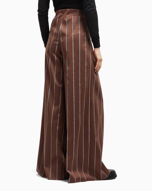 Giorgio Armani Brown Wide-Leg Trousers