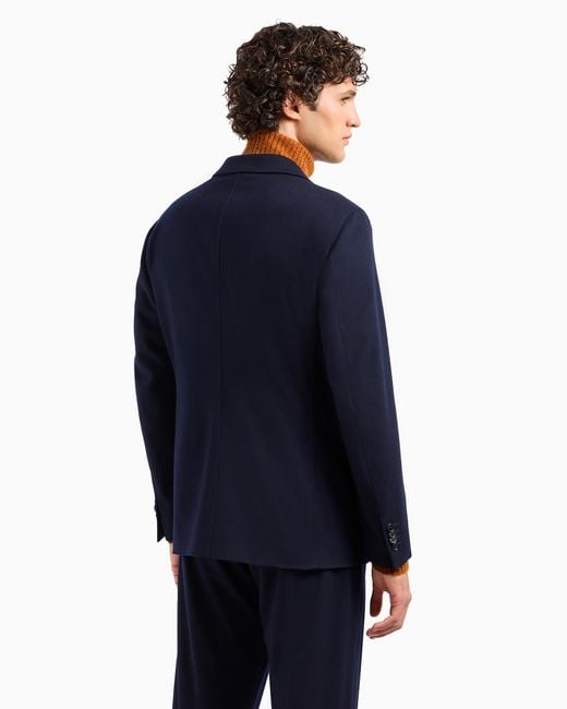 Giorgio Armani Blue Vicuña Double-Breasted Jacket for men