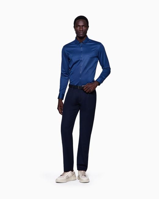 Giorgio Armani Blue Five-Pocket Trousers for men