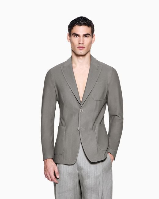 Giorgio Armani Blue Single-Breasted Jacket for men