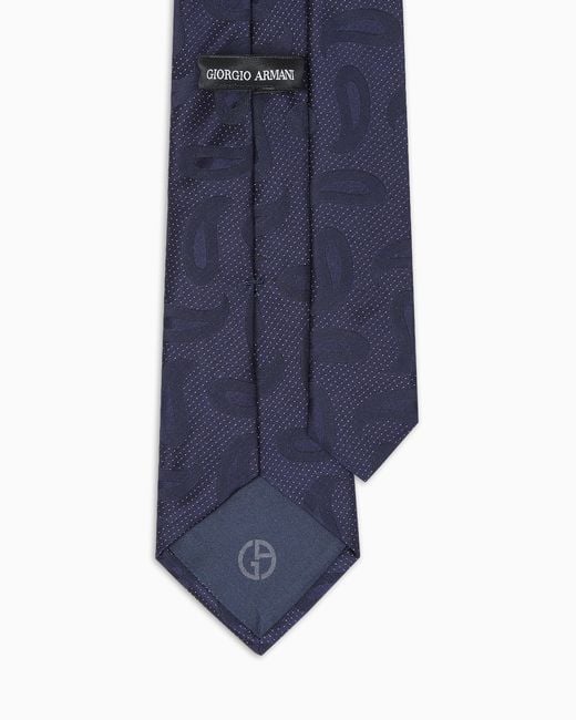 Giorgio Armani Blue Jacquard Silk Tie for men