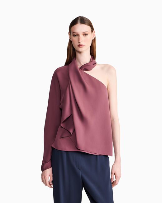 Giorgio Armani Purple One-Shoulder Shirt