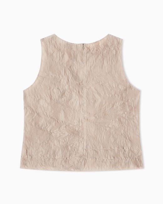 Giorgio Armani Natural Micro Pleated Top