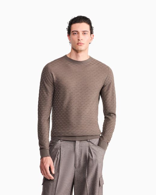 Giorgio Armani Brown Sweater With Regular Fit for men