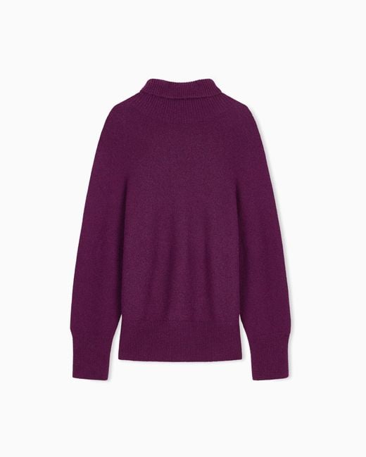 Giorgio Armani Purple Oversized Turtleneck Sweater
