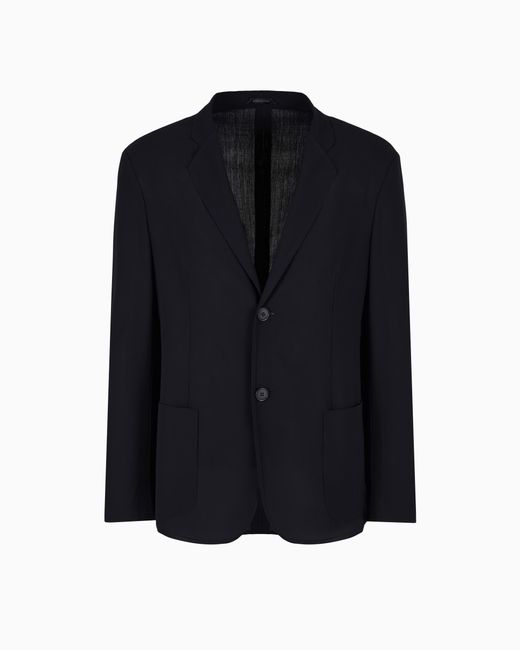 Giorgio Armani Einreihiges Sakko Aus Schurwolle in Blue für Herren