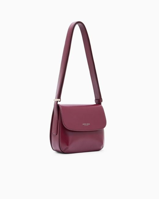 Giorgio Armani Red Palmellato-Leather La Prima Bag