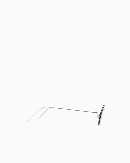 Giorgio Armani Blue Oval Sunglasses for men