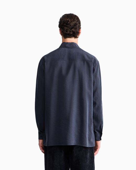 Giorgio Armani Blue V-Neck Shirt for men