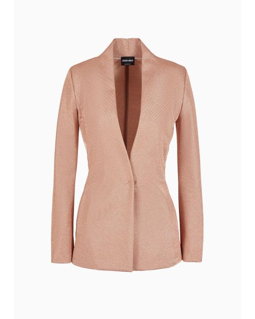 Giorgio Armani Pink Single-breasted Jacket In Viscose Bonded Jersey
