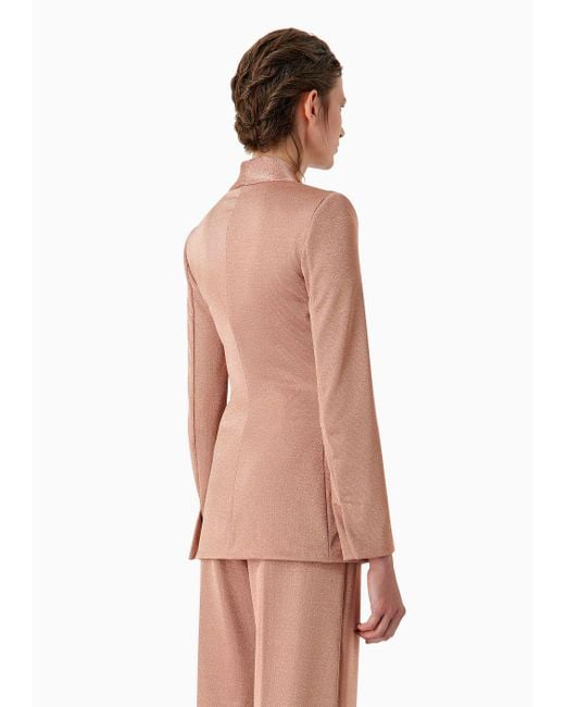 Giorgio Armani Pink Single-breasted Jacket In Viscose Bonded Jersey