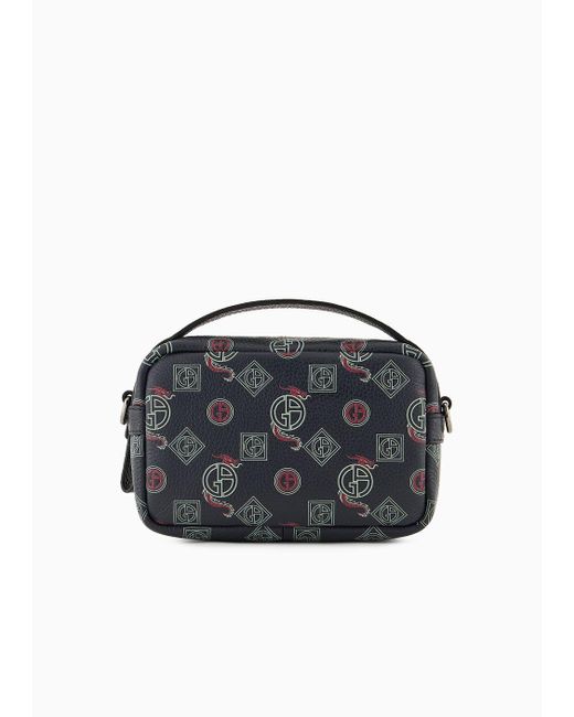 Armani Lunar New Year Mini Leather Crossbody Bag With Allover