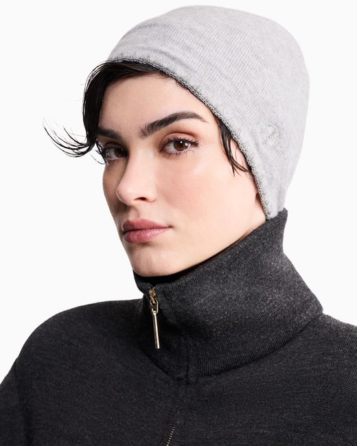 Giorgio Armani Gray Beanie Hat