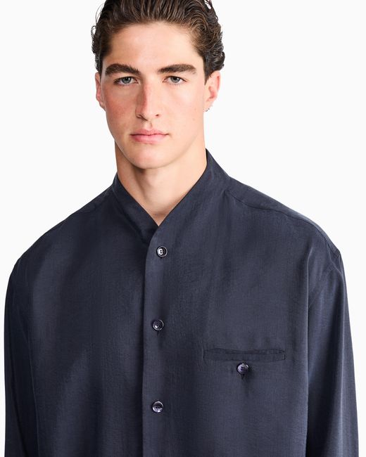 Giorgio Armani Blue V-Neck Shirt for men