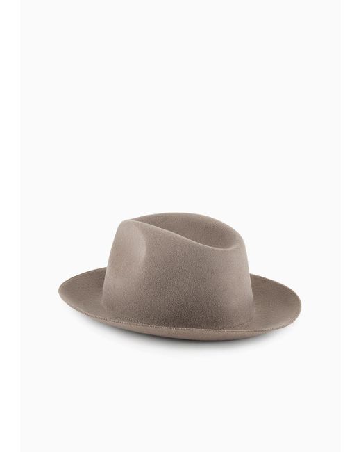 Giorgio Armani Brown Wool Hat for men
