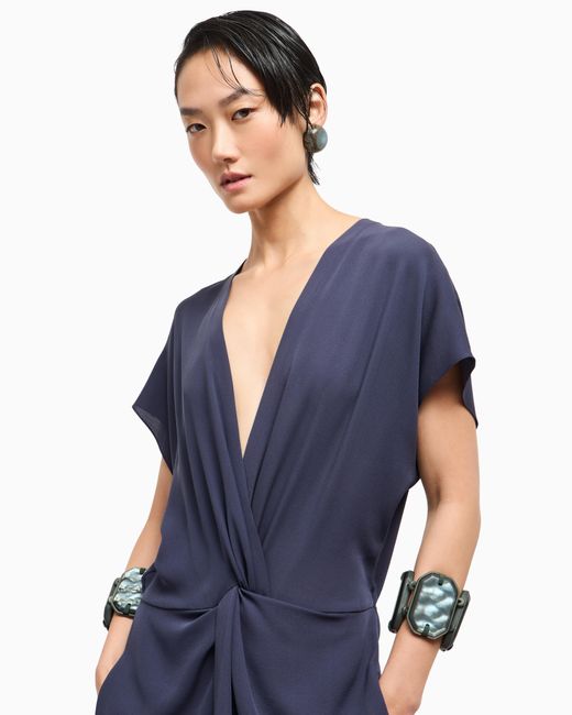giorgio armani long triple silk georgette dress Giorgio Armani