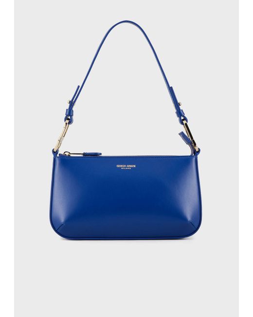 Giorgio Armani Medium Palmellato-leather La Prima Clutch Bag in Blue ...