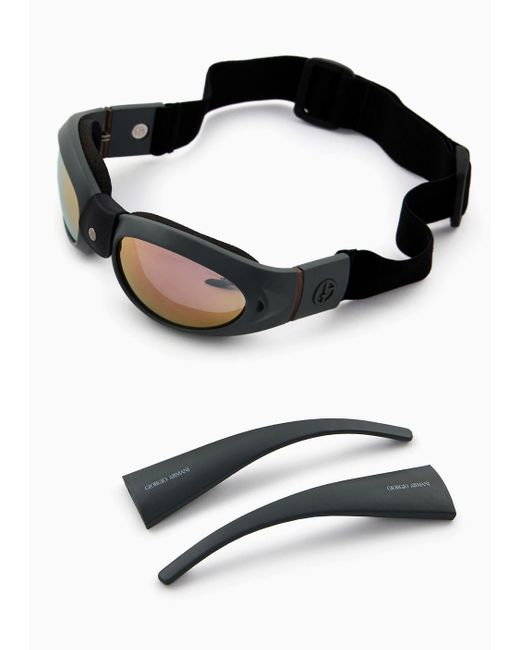 Giorgio Armani White Oval Sunglasses for men