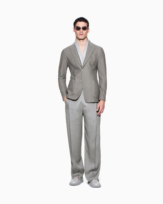 Giorgio Armani Blue Single-Breasted Jacket for men
