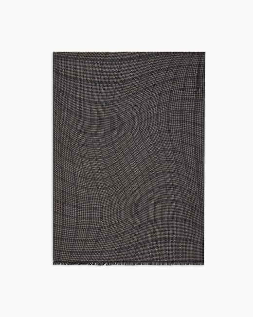 Écharpe En Soie Et Laine Vierge Jacquard Pied-De-Poule Giorgio Armani pour homme en coloris Gray
