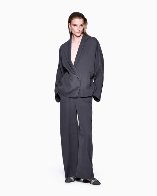 Giorgio Armani Blue Technical-Cady Trousers