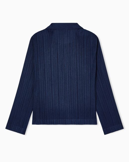 Giorgio Armani Blue Pleated Jersey Twin-Set