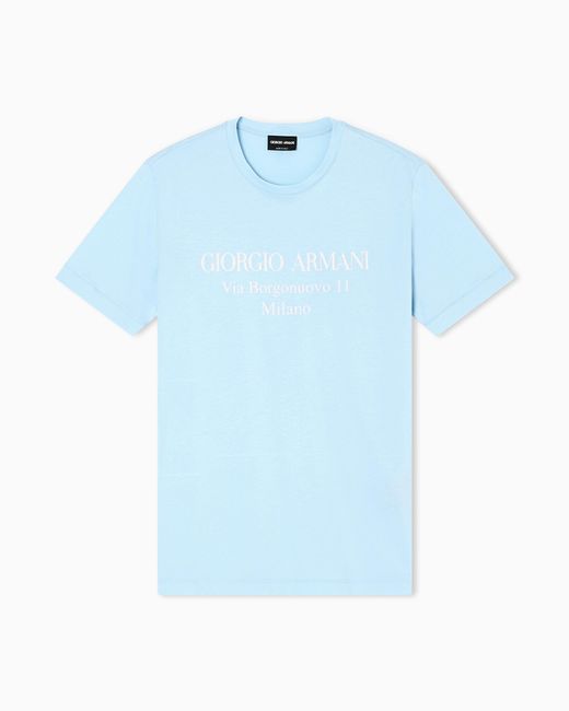 T-Shirt Girocollo Borgonuovo 11 di Giorgio Armani in Blue da Uomo