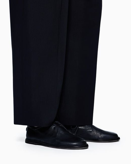Giorgio Armani White Nappa-Leather Lace-Ups for men