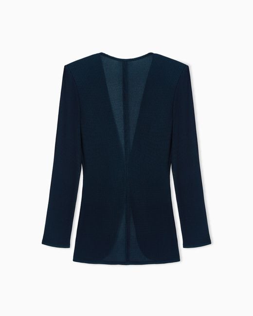 Giorgio Armani Blue Ribbed Viscose Jumper