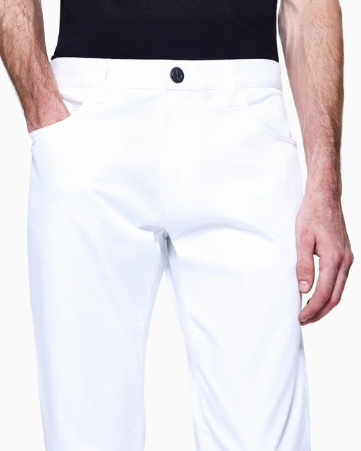 Giorgio Armani White Regular-Fit, Five-Pocket Trousers for men