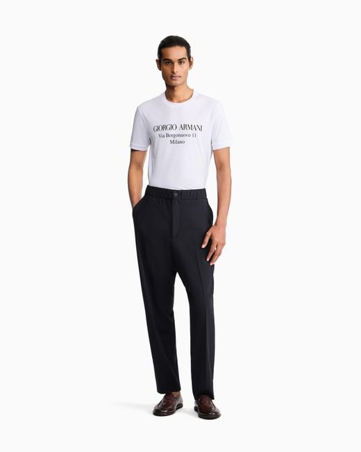 Giorgio Armani White Jersey T-Shirt for men