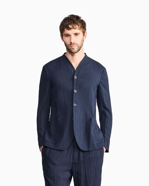 Giorgio Armani Blue Single-Breasted Jacket for men