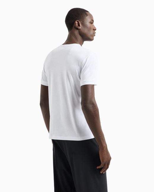 Giorgio Armani T-Shirt Mit Rundhalsausschnitt Der Borgonuovo 11-Reihe Aus Pima-Baumwolljersey in White für Herren