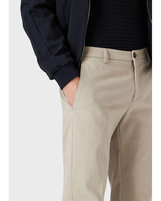 Giorgio Armani Natural Stretch Cashmere And Cotton Trousers for men