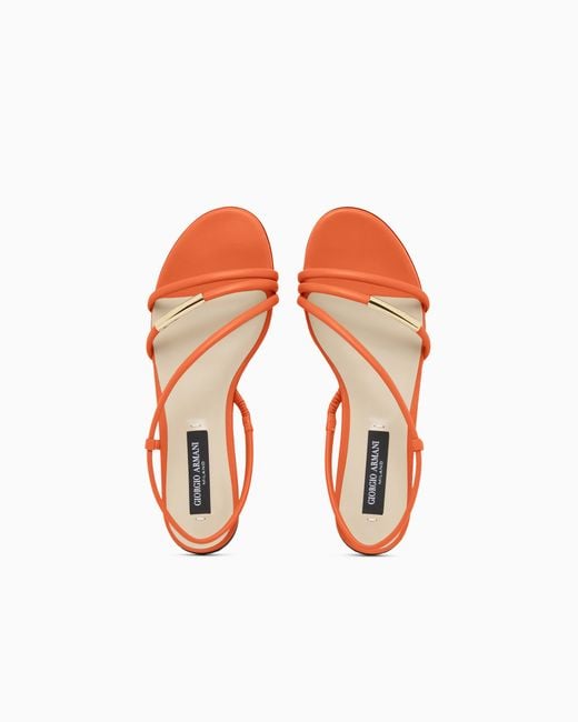 Giorgio Armani White Flat Leather Sandals