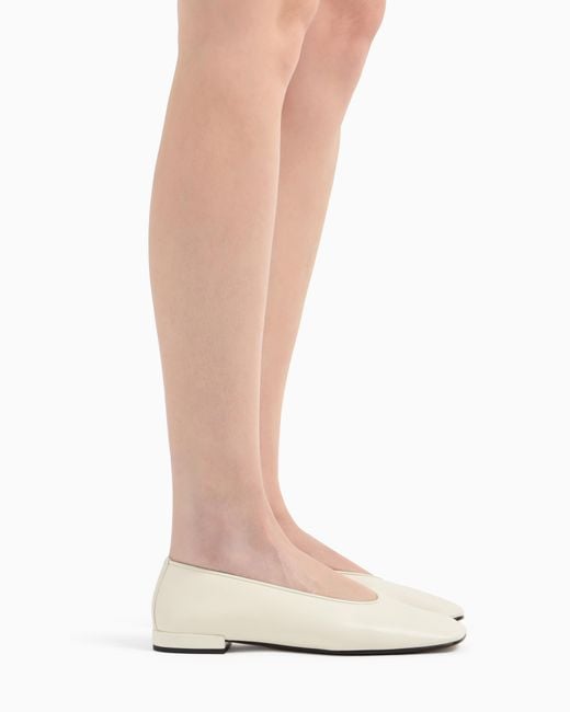 Giorgio Armani White X 10 Corso Como Calfskin Ballerinas