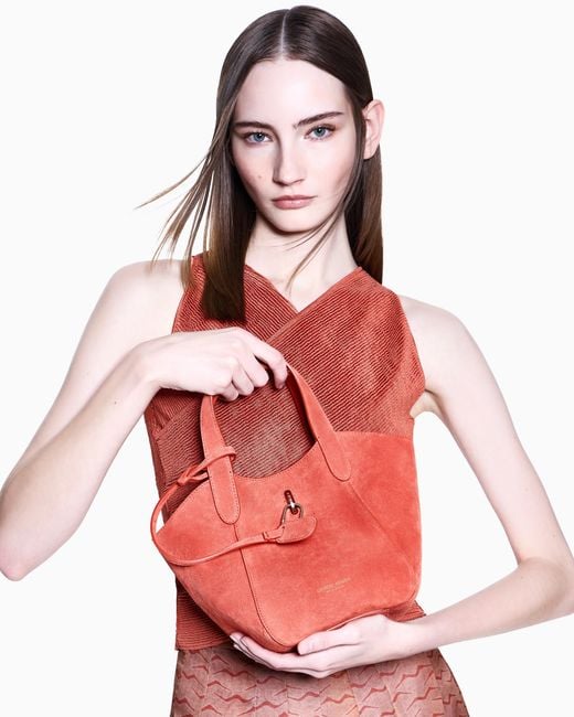 Giorgio Armani Red Small Suede Handbag