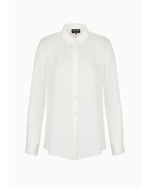 Giorgio Armani White Silk Muslin Shirt