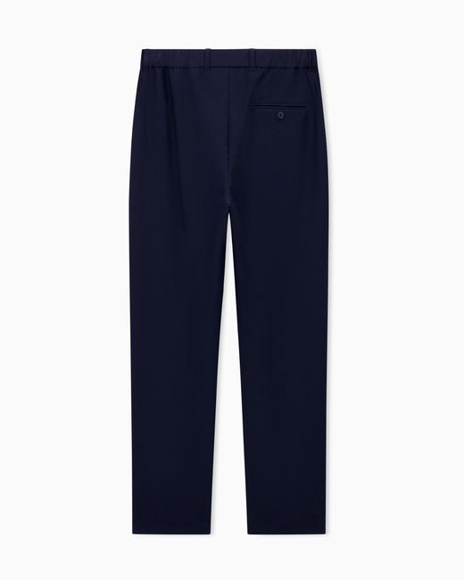 Giorgio Armani Blue Flat Front Trousers for men