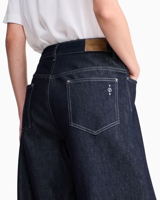 Giorgio Armani Blue Trouser Regular Fit 5 Pocket Cotton And Virgin Wool Denim