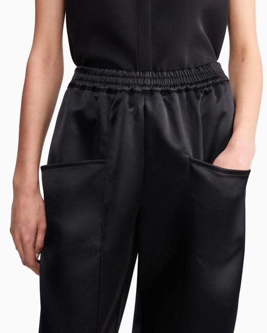 Giorgio Armani Blue Trousers Techno Duchesse Oversized Fit With Front Pockets