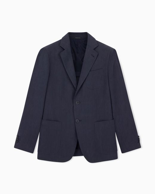Giorgio Armani Blue Upton Line Single-Breasted Jacket for men