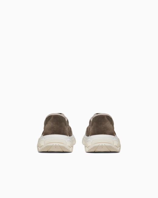 Giorgio Armani White Suede Sneakers for men