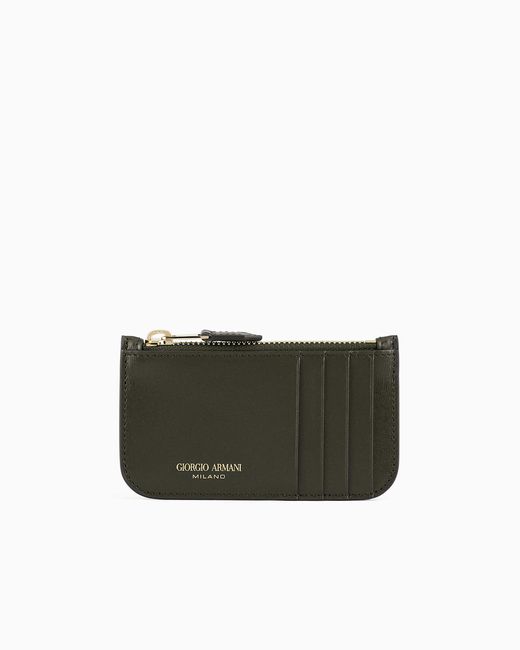 La Prima Portacarte Con Zip di Giorgio Armani in Green